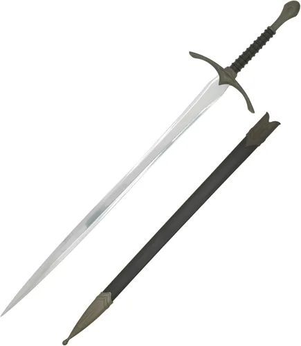 Vista 2 de Medieval Warrior Espada vikinga cruzada de la Edad Media con vaina Negro-933