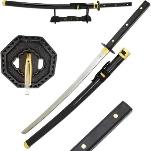 Vista 8 de Snake Eye Tactical Clásica - Espada samurái Katana de dos tonos con soporte de exhibición
