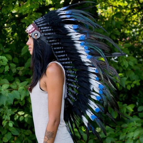 Vista 22 de Novum Crafts Tocado de plumas Inspirado en indios nativos americanos Elige