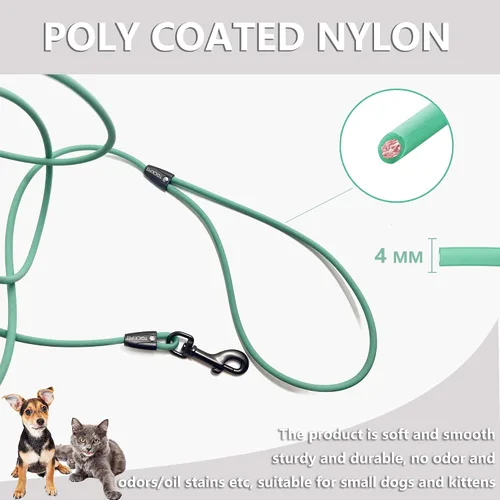 Vista 2 de Correa impermeable para perro, duradera, correa regular suave y fina para perros medianos, cachorros, gatitos, ideal para paseos al aire libre