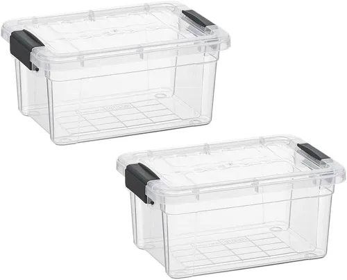 Vista 23 de Superio Caja de almacenamiento transparente con tapa, contenedores de plástico de 2.3 cuartos para organizar, cajas apilables, sin BPA, no tóxico
