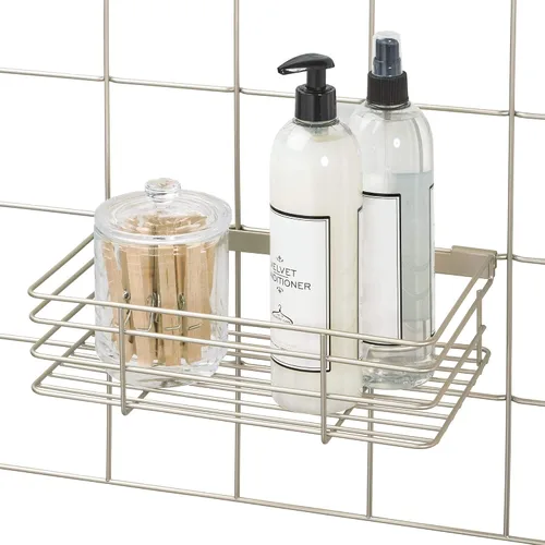 Vista 23 de InterDesign Jayce Sistema de pared metálica, panel de organización modular de rejilla para el almacenamiento adicional en la cocina