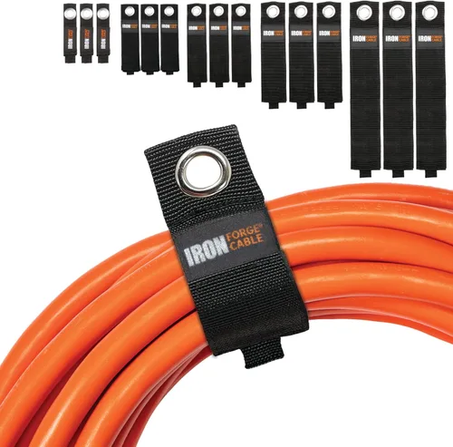 Vista 8 de Iron Forge Cable Organizador de cables de extensión, paquete de 6 correas de almacenamiento