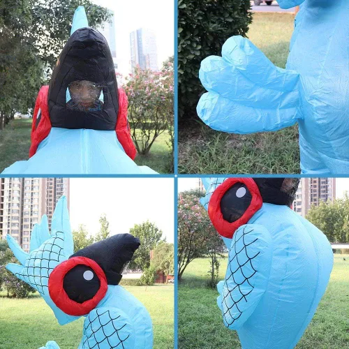 Vista 9 de Xnferty Disfraz inflable de loro para Halloween disfraz de calabaza disfraz de cosplay y fantasía para adultos