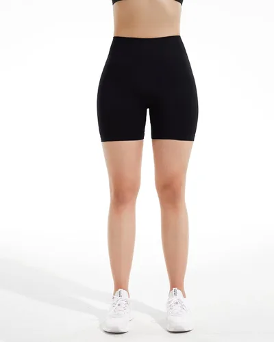 Vista 3 de FITOP Pantalones cortos de yoga para mujer, 2 piezas, con levantamiento de glúteos, sin costuras, cintura alta, atléticos, pantalones cortos