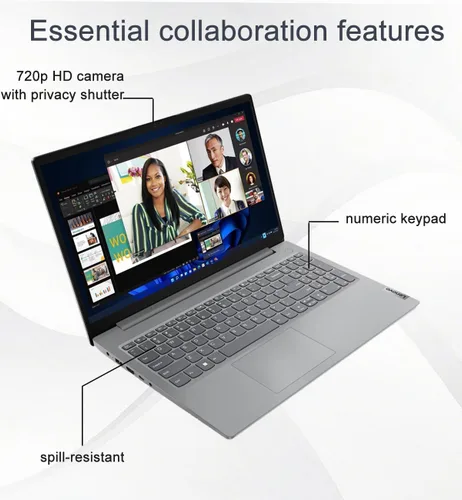 Vista 4 de Lenovo V15 - Computadora portátil, 15.6" FHD, AMD Ryzen 5 7520U