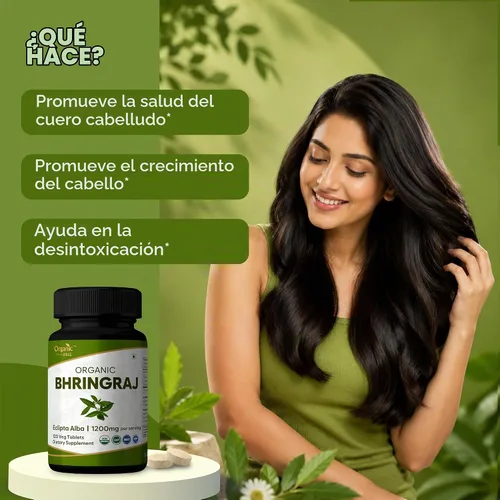 Vista 4 de ORGANIC SPREE Bhringraj 120 tabletas – Apoya la nutrición del cabello, el crecimiento saludable del cabello y la salud del cuero cabelludo*