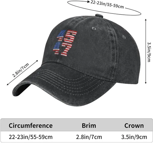 Vista 2 de Pro Trump Election 2024 Vintage 45 47 Bandera Sombrero de Verano Hombres Mujeres Gorra de Béisbol para Hombres Mujeres Running Trucker Hat Negro