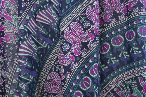 Vista 5 de Popular Handicrafts Paneles de Cortina Mandala Hippie Bohemio Indio de Elefante Hermoso Color Azul