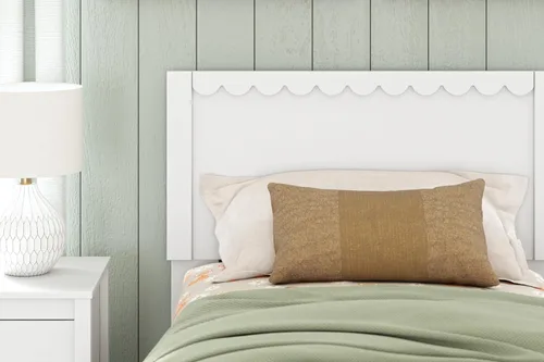 Vista 13 de Signature Design by Ashley Hallityn - Cama de plataforma casual de doble panel, no necesita base o somier, color blanco