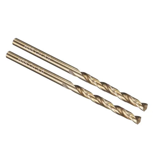 Vista 300 de PATIKIL Broca Jobber de 0.039 in, vástago recto M35 cobalto 5% acero de alta velocidad 135° acabado dorado para metal duro de acero inoxidable - 2