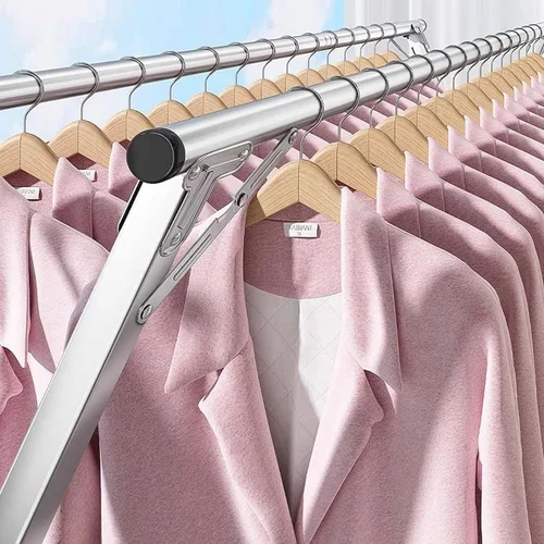 Vista 5 de Adjustable Stainless Steel Clothes Drying Rack, Foldable Portable Laundry Airer with Large Space, 47-94in Length(160cm/63in)