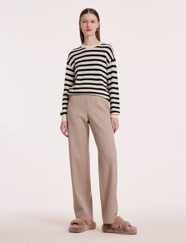 Vista 9 de GOELIA Machine Washable Womens Striped Sweater, Long Sleeve Knit Crewneck Merino Wool Pullover Sweater