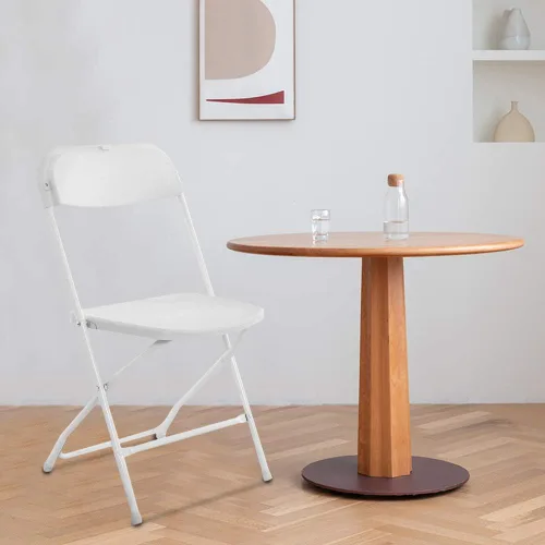 Vista 2 de Silla plegable de plástico, blanco, 4pcs