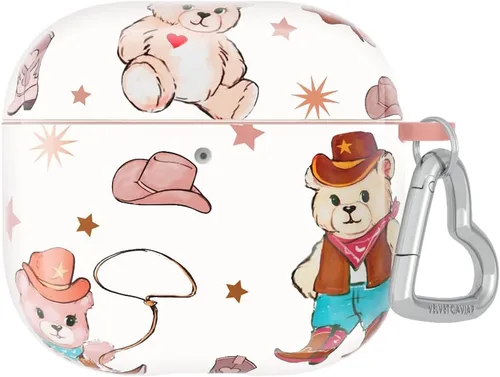 Vista 10 de VELVET CAVIAR Funda compatible con AirPods 4 con llavero, bonitas fundas protectoras duras de 4ª generación para mujer, diseño de lunares azules