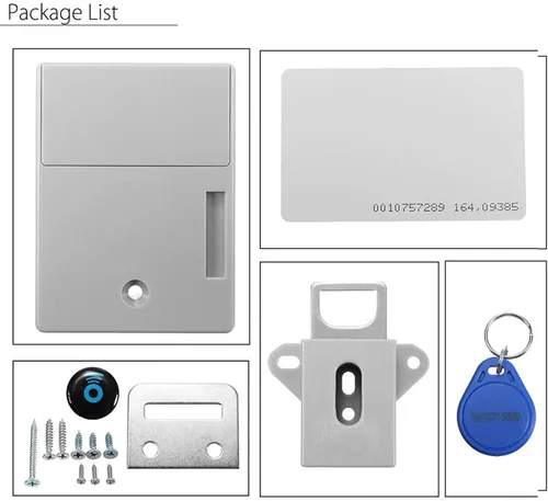 Vista 5 de Sensor de tarjeta IC con batería, cerradura digital para gabinete, cerradura de cajón, cerradura inteligente para gabinete, sin llave, cerradura