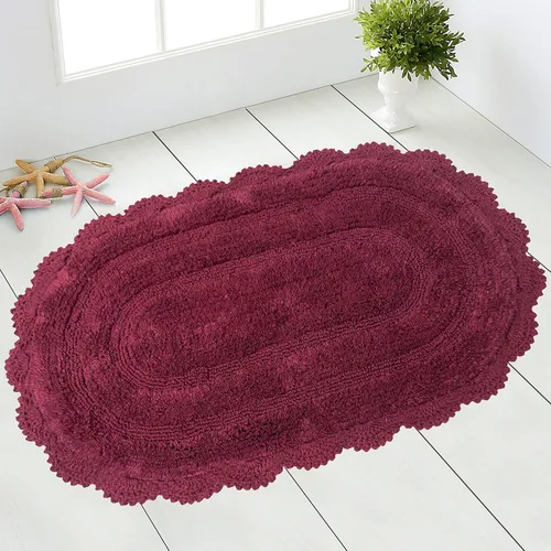 Vista 22 de Chardin home Alfombra de baño de ganchillo beige, alfombra de baño ovalada 100% algodón con borde de ganchillo artesanal hecho a mano, alfombra