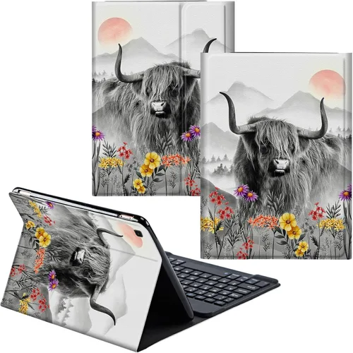Vista 44 de Funda para Samsung Galaxy Tab S6 Lite 2022/2020 Teclado inalámbrico desmontable y cubierta de soporte de piel sintética Funda protectora