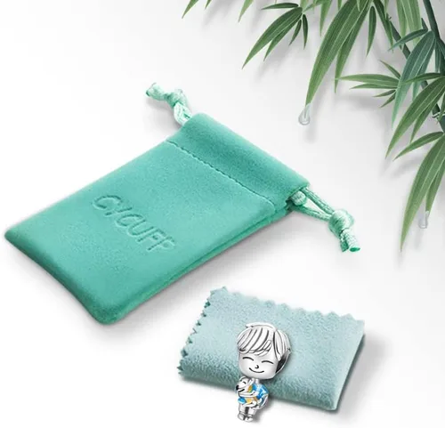 Vista 7 de CYCUFF Abalorios de plata de ley 925 adecuados para collares de dijes, pulseras, abalorios, joyería de regalo para mujeres, familiares y amigas