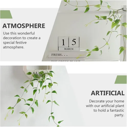 Vista 8 de VOSAREA 1 planta artificial de ratán Clematis Decoración de pared sin riego falso vegetación