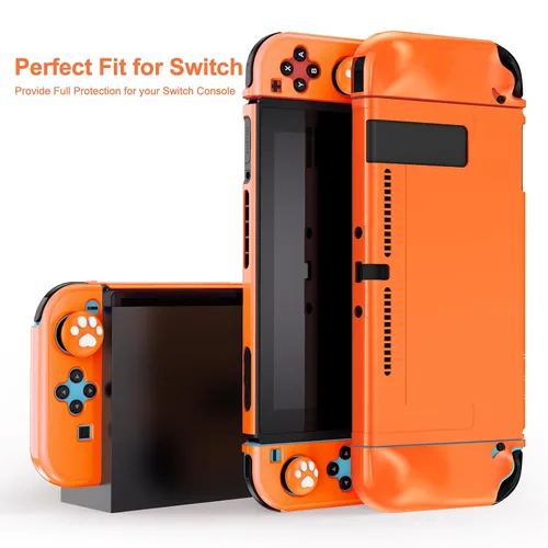 Vista 5 de Younik Switch Accessories Bundle, 15 in 1 Orange Switch (NOT OLEDLite) Accessories Kit for Girls Include Switch Carrying Case, Adjustable Stand