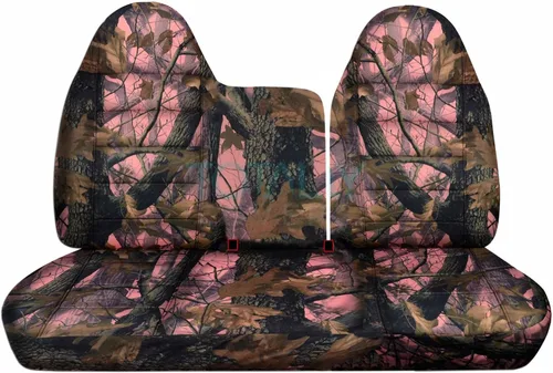 Vista 8 de Totally Covers Compatible con Ford F-150 F-250 1997-1998 Camo Fundas de asiento de camión (banco dividido delantero 40/60) sin reposabrazos/consola
