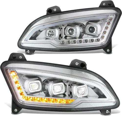 Vista 13 de DNA MOTORING HL-HAY-013-BK - Par de anillos de halo LED duales, señales de giro secuenciales, faros delanteros para proyector de haz alto/bajo, Negro