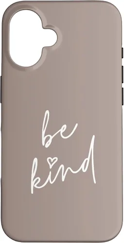 Vista 32 de Be Kind - Funda para iPhone 17, diseño de frase inspiradora positiva (marrón topo)