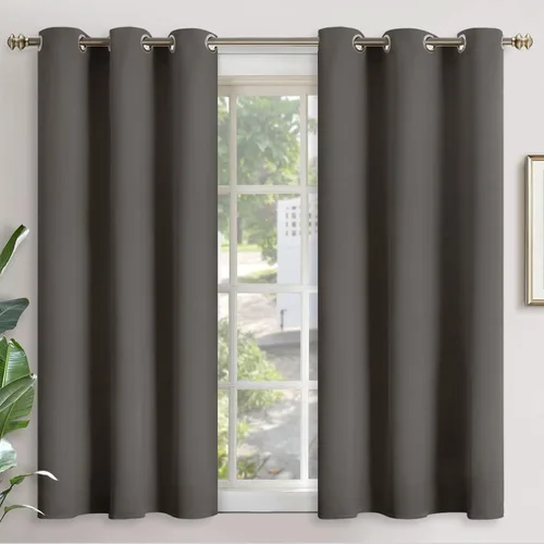 Vista 16 de YoungsTex - Cortinas blackout cortas, aislamiento térmico, ojales, oscurecen la habitación, privacidad, para cámper, sótano, cocina y baño, 2 Gris