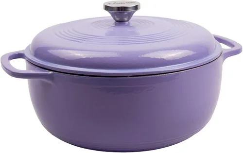 Vista 22 de Lodge - Horno holandés de hierro fundido esmaltado de 6 cuartos de galón con tapa – Asas duales – Apto para horno hasta 500° F o en estufa - Úselo
