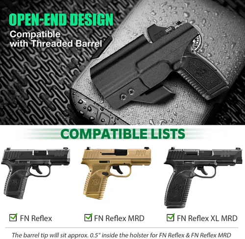 Vista 2 de WARRIORLAND IWB Funda Kydex, Select Fit Springfield XD MOD.3, Canik Mete MC9, Taurus GX2/G2C/G3C/G3, 1911, FN Reflex, HK VP9, Ruger Security 380