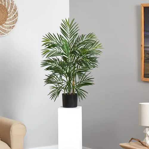 Vista 5 de Nearly Natural - Palmera artificial de areca de 2.5 pies, resistente a los rayos UV (interior/exterior)