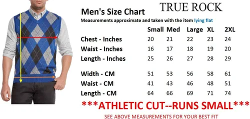 Vista 2 de True Rock - chaleco con cuello V y diseño de rombos, para hombres