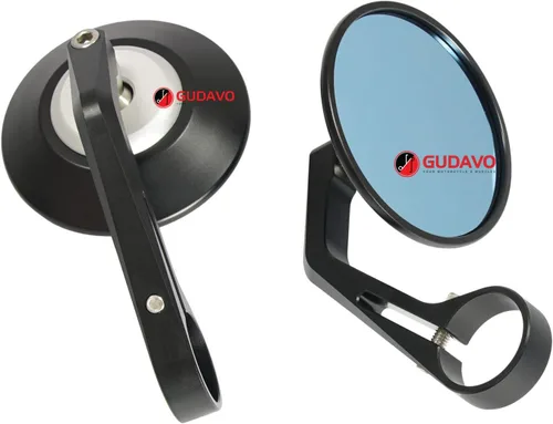 Vista 10 de Manillar redondo para motocicleta Retrovisores laterales compatibles con Triumph APRILIA DUCATI HONDA KAWASAKI MOTO GUZZI SUZUKI TRIUMPH YAMAHA Negro