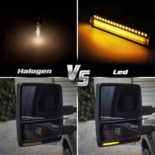 Vista 2 de Luces LED ámbar, luces intermitentes de espejo lateral secuencial con lámparas de lente ahumada compatibles con Ford 2009-2014 F-150, Expedition