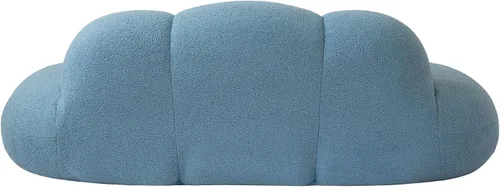Vista 8 de JACH Sofá de nube de 3 plazas para sala de estar, moderno sofá tapizado de sherpa, sofá de ocio minimalista, cómodo sofá nube para apartamento Azul