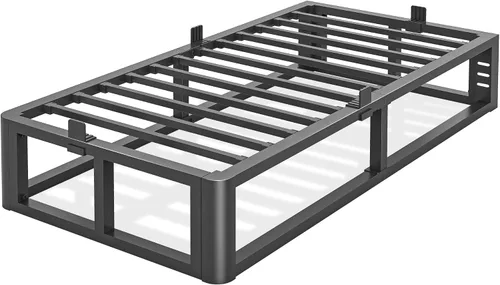 Vista 14 de Firpeesy - Base para cama King de metal de 10 pulgadas con patas de esquinas redondeadas y anti-doblado, listones de acero resistente de 3500 LBS