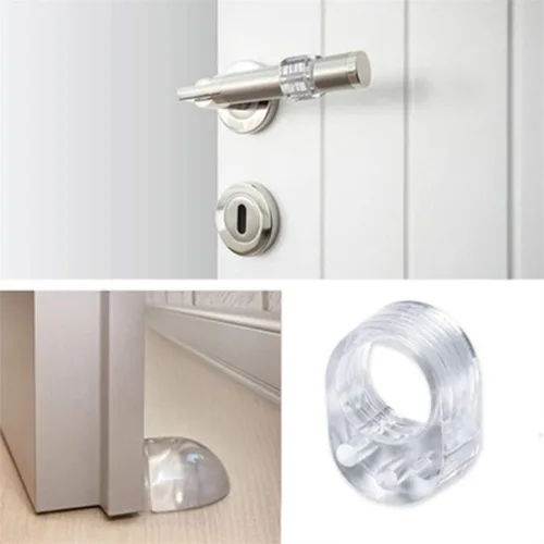 Vista 4 de Tope de puerta transparente de gel de sílice para puerta, protección de pared, pomo de puerta, parachoques de paredes, protector de muebles