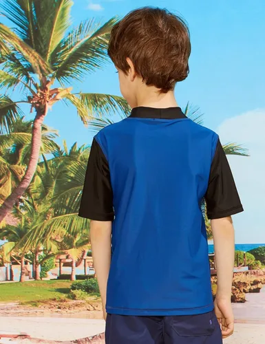 Vista 5 de PHIBEE Camiseta de manga corta para niño con protección solar UPF 50+