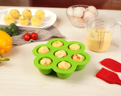 Vista 7 de ULEE 2-Pack Accessories Compatible with Instant Pot 6 QT - Silicone Egg Bites Mold + Silicone Steamer Basket - Perfect for 5/6/8 Quart Pressure