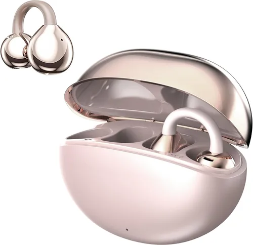 Vista 11 de Auriculares con clip, auriculares abiertos inalámbricos Bluetooth 5.4 con micrófono, auriculares con clip de oreja, mini auriculares para correr