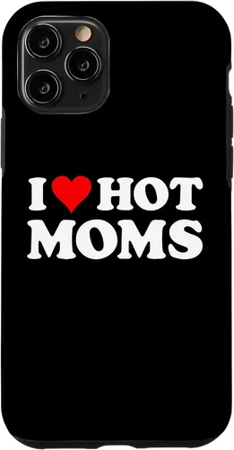 Vista 27 de Funda con texto en inglés "I Love Hot Moms Red Heart para iPhone 16