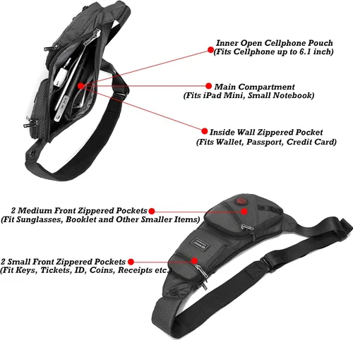 Vista 28 de Nicgid Sling Bag - Mochila bandolera para hombre), LYSB01NH075BJ-SPRTSEQIP