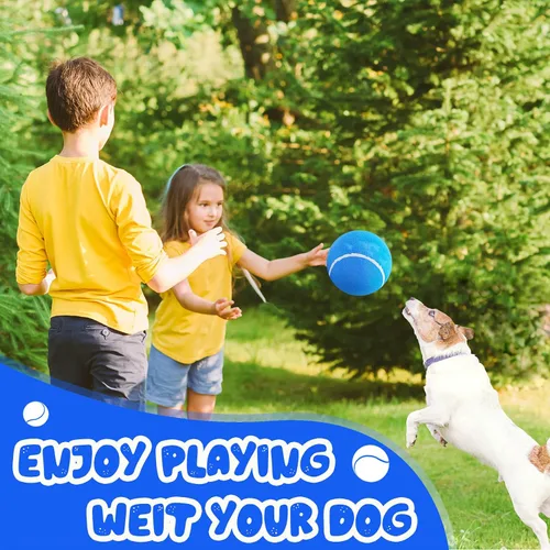Vista 6 de Banfeng Pelota de tenis gigante para perros de 8 pulgadas, juguetes grandes para mascotas, pelota deportiva al aire libre, juguete interactivo