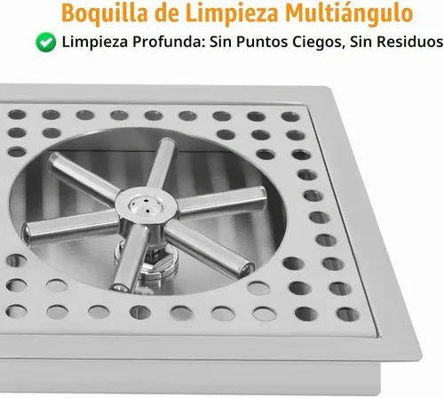 Vista 4 de Enjuagadora de vidrio con grifo, jarra comercial de acero inoxidable 304 con boquilla de alta presión de ángulo múltiple para bar, cafetería