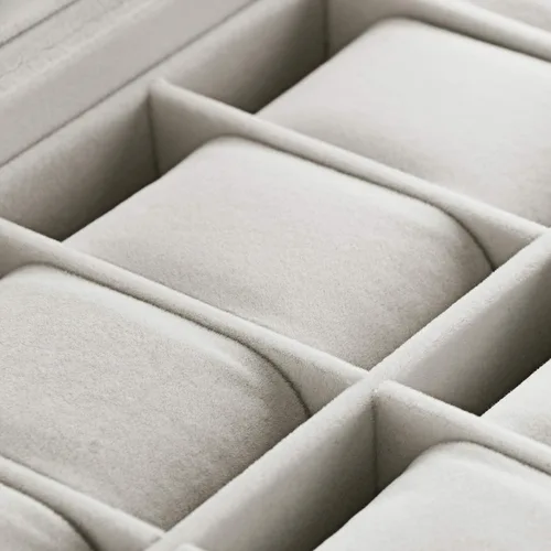 Vista 5 de BEWISHOME Organizador de caja de reloj 20 hombres y mujeres caja de reloj Soporte de almacenamiento Bisagra de metal blanco PU cuero superior