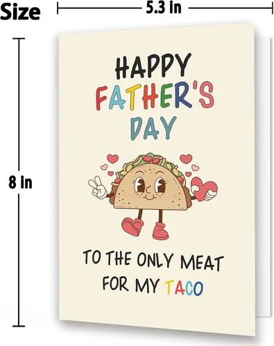 Vista 6 de Taco - Tarjeta de regalo para el día del padre de parte de la esposa, regalo feliz del día del padre para marido novio, tarjeta divertida del día