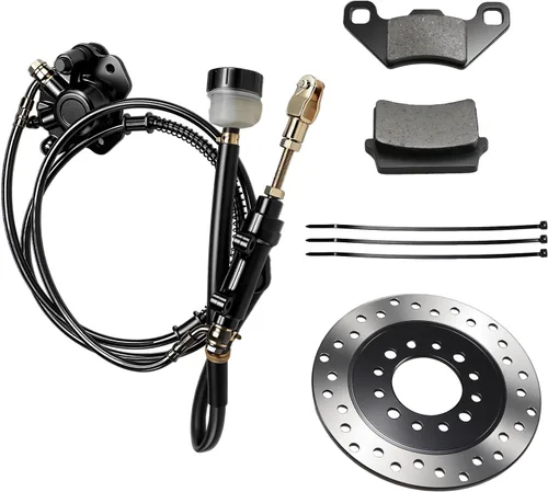 Vista 8 de Sistema de Calibrador de Freno de Disco Hidráulico Trasero Juego de Pastillas de Rotor Compatible con Moto de Cross, Quad, ATV, Go-kart de 150cc