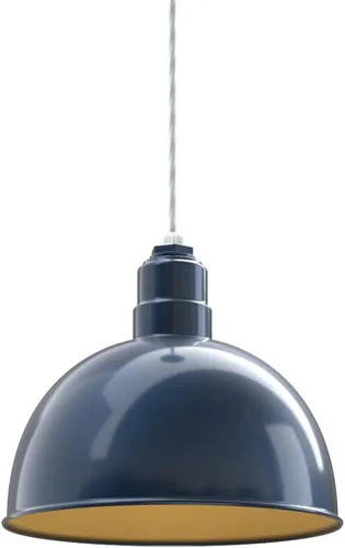 Vista 41 de Steel Lighting Co. Colgante de cuenco rosa Lámpara montada en el techo Cúpula de 15 pulgadas vástago de 12 pulgadas Estilo granero de acero