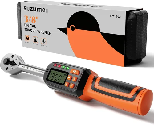 Vista 12 de SUZUME Llave dinamométrica digital de 1/4 (1.1-22.2 libras-pie/ 1.5-30 N.m) Llave dinamométrica digital con almacenamiento de datos de 1/4